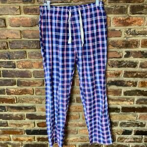 Embassy Clothing Co Pink Blue Plaid Sleepwear Pajama Pants Women's Size Large